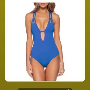 BECCA Color Code Skylar Plunge One Piece Swimsuit